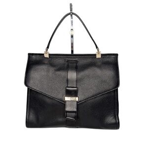 KATE SPADE ROSALINE PARCHMENT DRIVE BLACK LEATHER HANDBAG
